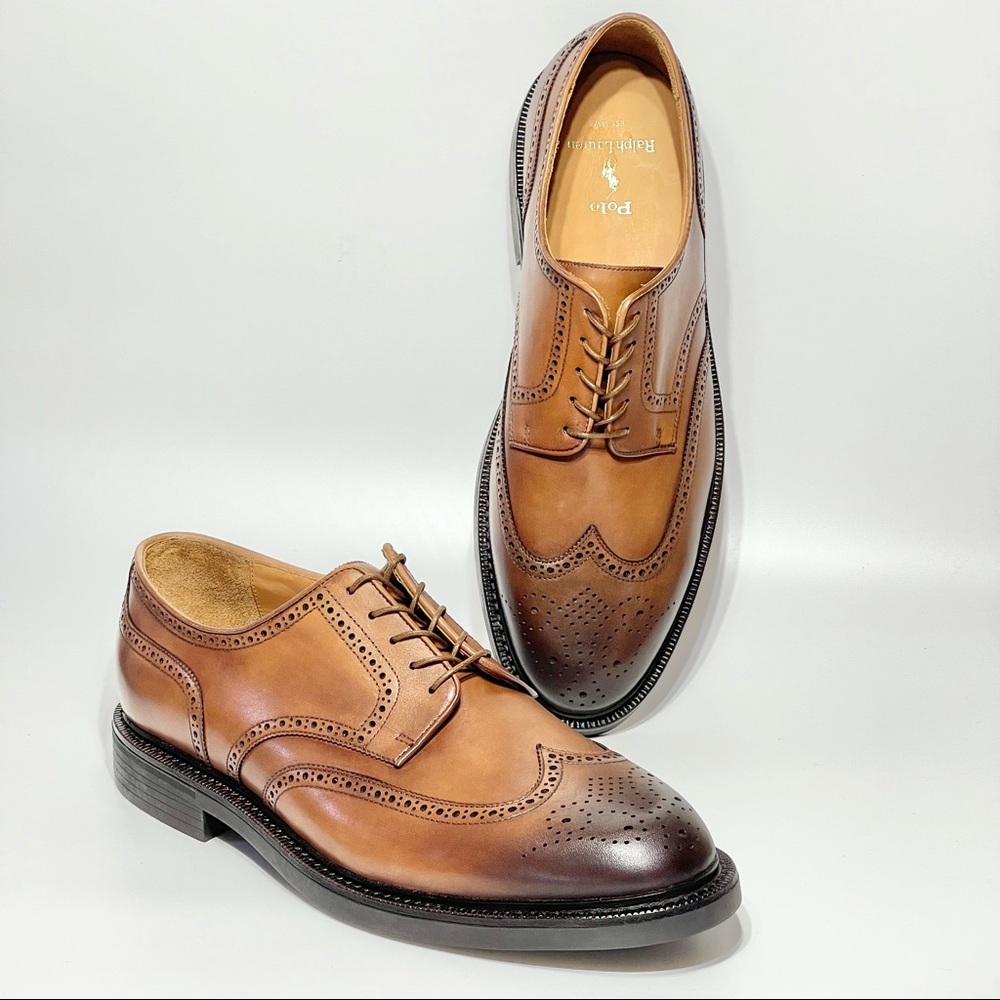 Polo Ralph Lauren Mens Asher Wingtip Oxford Cow Leather Dress Shoes